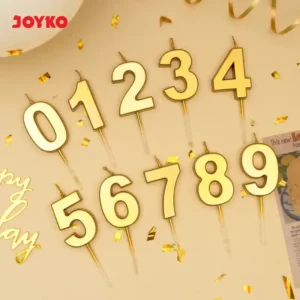 JOYKO LILIN ANGKA KUE ULANG TAHUN NUMBERIC BIRTHDAY CANDLE CD-004 GOLD METALIK NUMBER